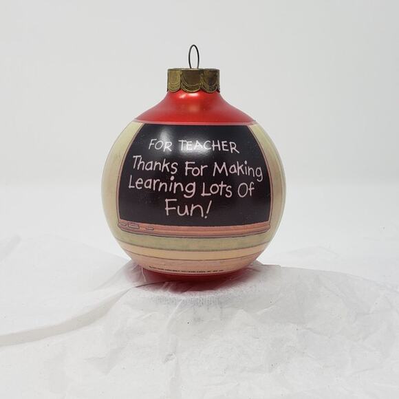 1992 Hallmark Teacher Glass Bulb Keepsake Holiday Christmas Ornament - Picture 3 of 9